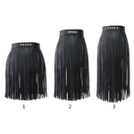 High Waist Faux Leather Fringe Tassels Skirt