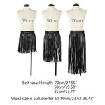 High Waist Faux Leather Fringe Tassels Skirt