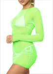 Club Dress Long Sleeve Neon