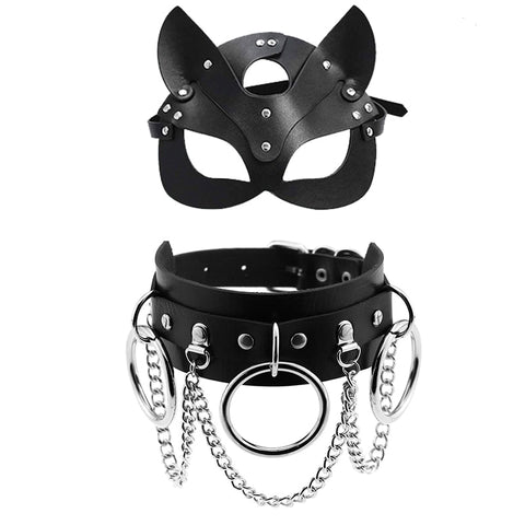 Leather Mask Cat Bdsm