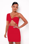 One Shoulder Cut Out Dress