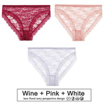 3PCS/Set Floral Lace Panties