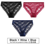 3PCS/Set Floral Lace Panties