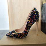 Blue Sequins High Heels