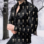 Fashion Designer Print Long Sleeve Shirt