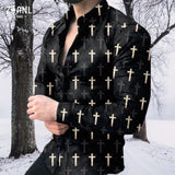 Fashion Designer Print Long Sleeve Shirt