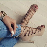 Hollow Out Cross Straps Thin Heels