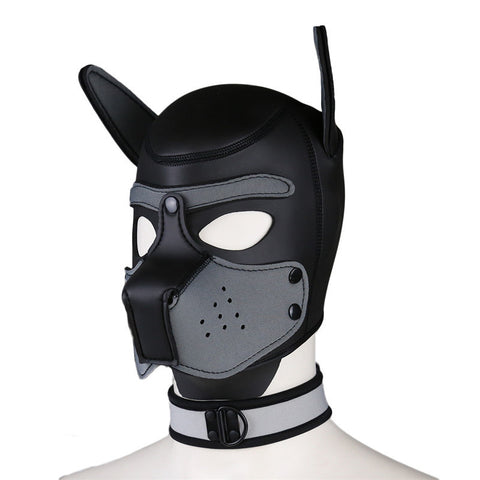 Bondage dog mask/hood/collar