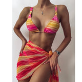 High Waist 3 Piece Bikini Set/Cover Up