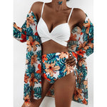 High Waist 3 Piece Bikini Set/Cover Up